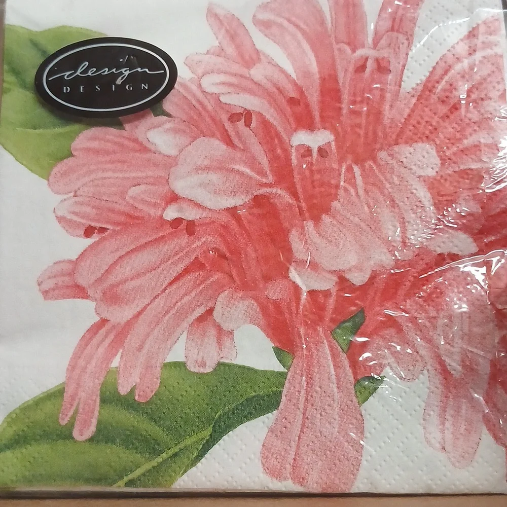 Oasis flower 20 party beverage napkins nwt